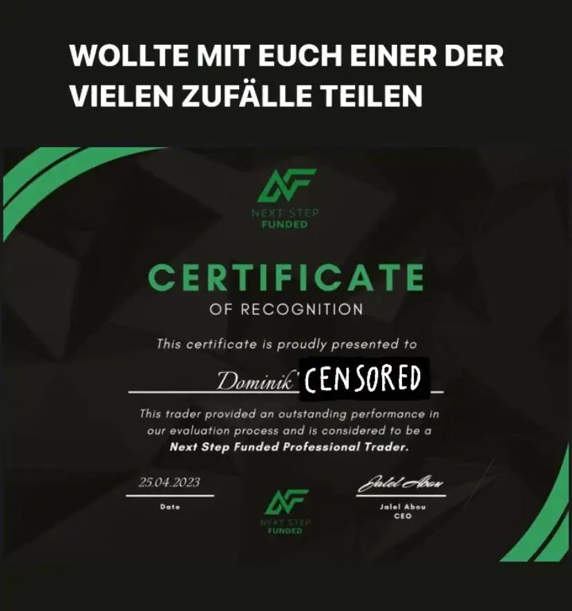 ELALIHOLDING Nachweis – Dominik Next Step Funded